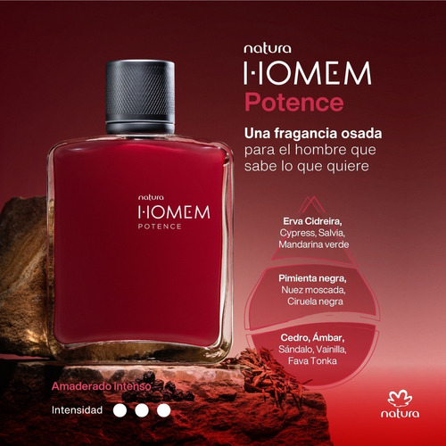 Perfume Masculino Homen Potence 100 Ml Natura