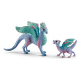 Schleich: Dragon De Las Flores Con Su Bebe 70592 Bayala