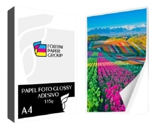 100 Folhas Papel Foto Glossy Adesivo 115g A4 P/jato De Tinta