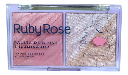 Paleta De Blush E Iluminador Ruby Rose Hb7533-2 Mod 02