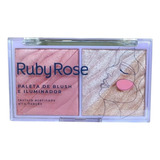 Paleta De Blush E Iluminador Ruby Rose Hb7533-2 Mod 02