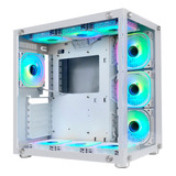 Gabinete Gamer Aquarium Glass Premium Atx Snow Ice