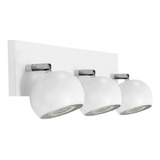 Aplique Pared 3 Luces Bocha Moderno Led Baño Living Blanco