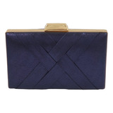 Bolsa Clutch Com Alça Cetim Festa Casamento Madrinha Verde Cor Azul-marinho