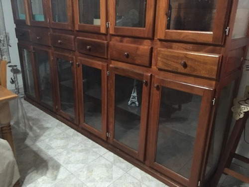 Modular Vitrina Algarrobo Como Nuevo - S/uso -