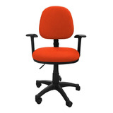 Silla Escritorio Lizza Media Contac Naranja Con Brazos