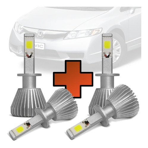 Combo Lampada Led 2d H4  H11 Honda Hr-v Civic Fit + Brinde