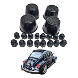 4 Copas Vocho Vw 73-04 Con 16 Cubrebirlos Negro En Plastico