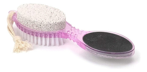 Cepillo Pedicura 4 En 1 Piedra Pomez Escofina Exfoliante Color Rosa