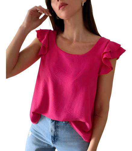 Blusa Con Volados En Las Mangas Herminia