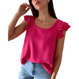 Blusa Con Volados En Las Mangas Herminia