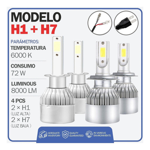 Kit Faros Delanteros Led Luz Alta Y Luz Baja Para Hyundai