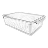 Recipiente Organizador Bandeja Reja C/ Tapa 37x22x10