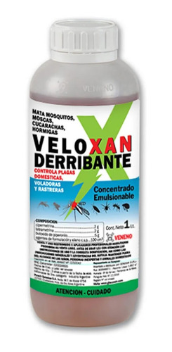 3 Unidades Veloxan X1 Litro Jardín Hogar Moscas Mosquitos