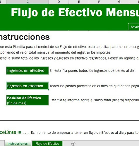 Plantilla Flujo De Efectivo