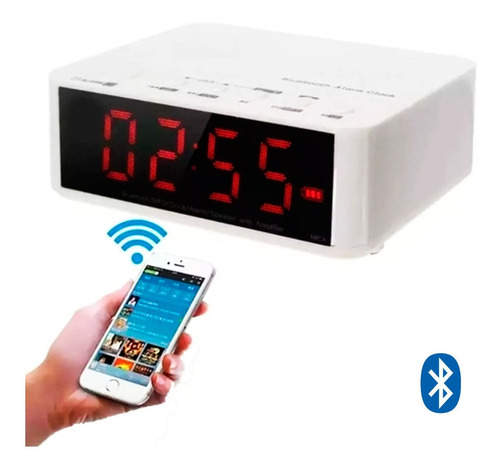Relógio Caixa Som Bluetooth Sd Despertador Recarregável Lelo