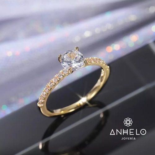 Anillo Plata 925 Rosa Dorado Promesa Novios Parejas 