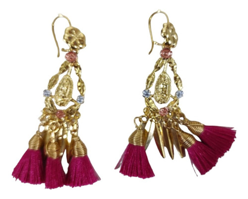 Aretes Colgantes Filigrana Virgen De Guadalupe