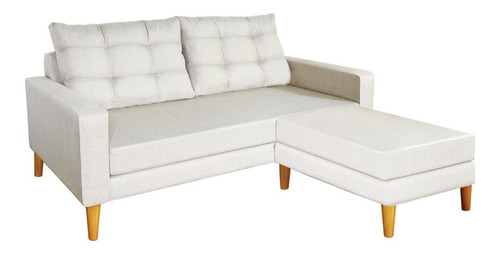 Sofa Sillon Esquinero 2 X 1.50 Premium Escandinavo Diseño Retro Vintage Nordico En Chenille Antidesgarro Patas De Madera