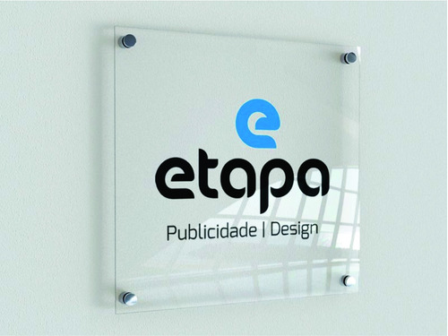 Placa Em Acrílico Logo Impressão Uv 50x30cm Porta Escritório