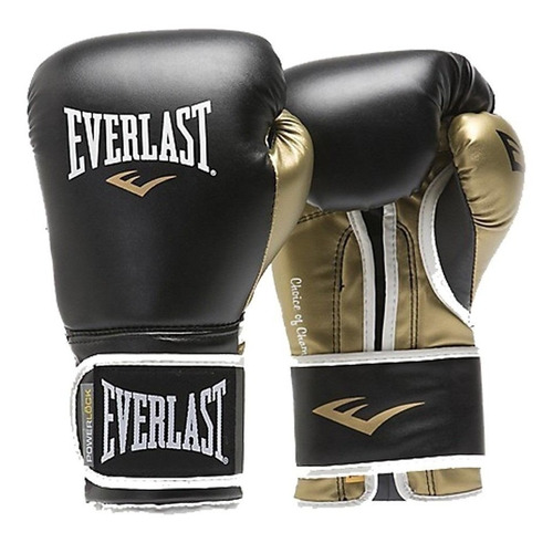 Guante Box Everlast Powerlock Training Negro/oro 16 Oz 