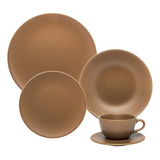 Aparelho De Jantar Unni Avelã 30 Peças Oxford Porcelanas