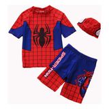 Spider-man Traje De Baño Niños Protector Solar Juego 3 Pieza