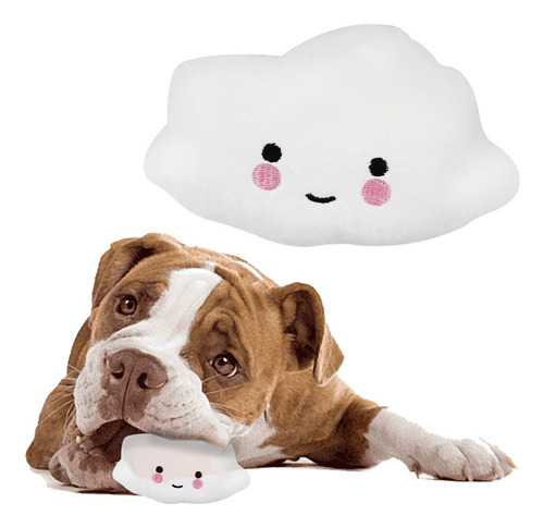 Juguete Para Mascota Peluche Chillon Mordedera De Nube Color Blanco