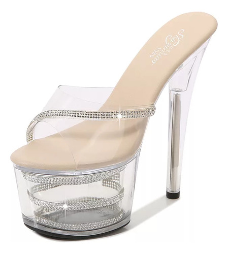 Tacones De Mujer Transparentes Súper Altos De 17 Cm - 2024