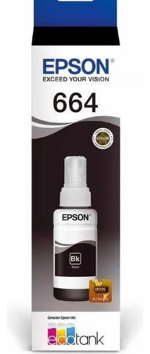 Tinta Epson Original T664 L335 L380 L395 L495 L1300 Negra