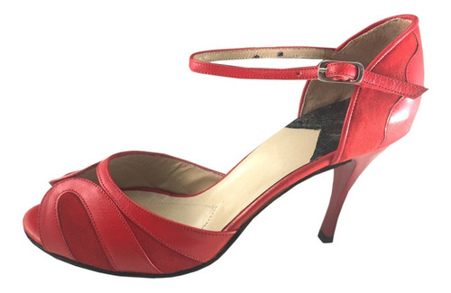 Zapato De Baile Tango Salsa Fiesta Baile Rojo 8,5 Cm