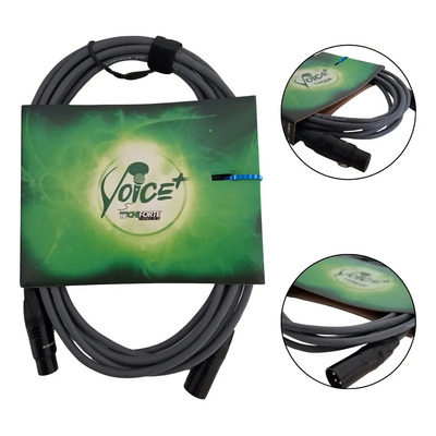 Cabo XLR\u002FXLR Voice Plus 4,58m Cinza\u002FPreto para Microfone Tecniforte | MercadoLivre
