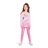 Pijama Infantil Menina Manga Longa Legging Flamingo
