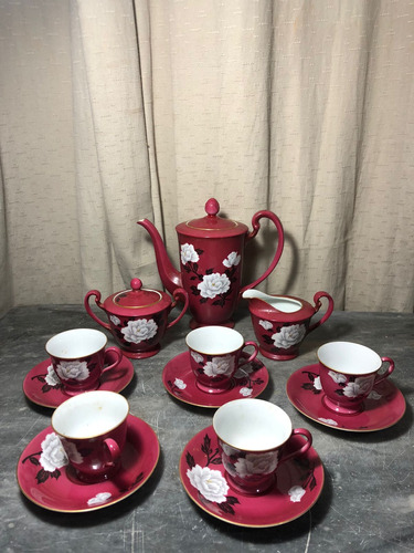 Conjunto Para Café Em Porcelana Noritake Vermelho