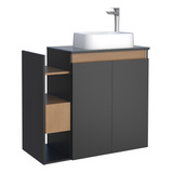 Mueble Para Baño En Madera Lótus 80 Negro 102675