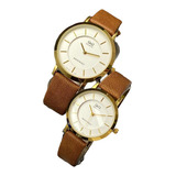 Pareja De Relojes Qyq Pulso Cuero Diferentes Colores + Envio