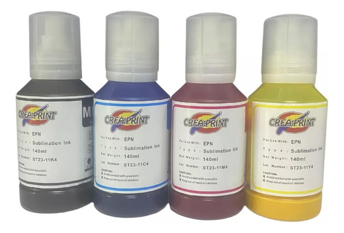 Tintas De Sublimacion Para Epson F170 Y F570 Botella 140 Ml