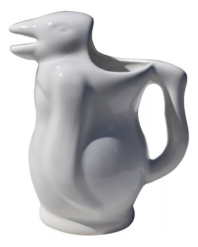 Jarra De Vino De Mesa Pinguino Blanco 1lts Ceramica Premium