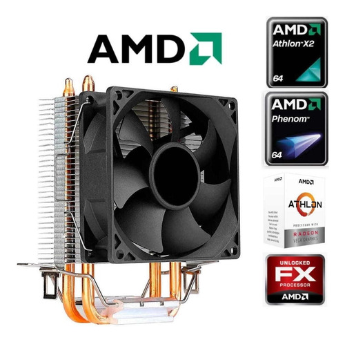 Cooler Cpu Amd Atlhon/ Phenon/fm1/fm2/am2/am3/fx/ryzen 75 W 