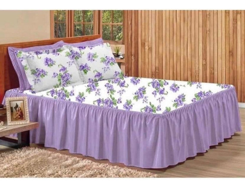 Jogo De Colcha Floral Cama Box Casal Queen Luxo Estampada 