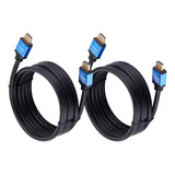 Pack 2 Cables Hdmi 4k Uhd V 2.0 2160p 5 Metros Alta Rapidez