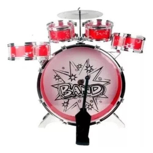 Bateria Infantil Big Band Con Silla Juguete 5 Tambores 