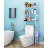 Repisa Baño Muebles Organizador Fierro Portatil Estantes 3 N Color Blanco