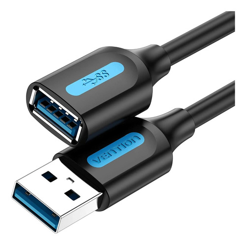 Cabo Extensor Usb 3.0 5gbps 3m Vention Cbhbi Cor Preto