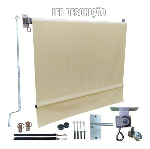 Toldo Cortina Retrátil Garagem Varanda 2,30 X 3,00 Kit Lona