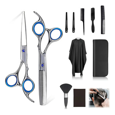 Kit de Tijeras Barberia de Cortar Cabello Peluquero Peine 11Pzs, Juego de Tijeras Acero para Cortar Cabello Profesional para Hombre Mujer, Set Tijeras Cortar Pelo Para Hogar Sala de Belleza Eluquería | MercadoLibre