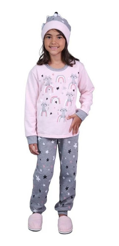 Pijama Infantil/juvenil Feminino Inverno Moletinho Ref 4717