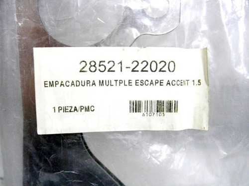 Empacadura Multiple Escape Hyundai Accent 1.3-1.5l Pmc Foto 4