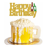 Cheers Happy Birthday Cake Topper Celebrate Scene Drink Beer