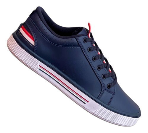 Calzado O Zapato Casual Para Hombre - Tricolor - Cosido Azul